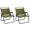 Camping Chairs 2 pcs Green - Lightweight & Durable Oxford Fabric