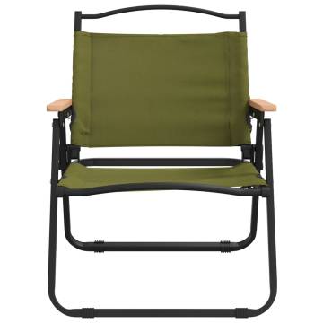 Camping Chairs 2 pcs Green - Lightweight & Durable Oxford Fabric