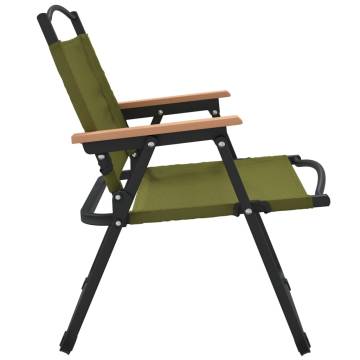 Camping Chairs 2 pcs Green - Lightweight & Durable Oxford Fabric