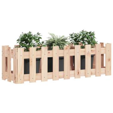 Garden Raised Bed with Fence Design - Solid Wood Pine | HipoMarket