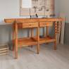 Sturdy Acacia Wood Workbench with Drawers & Vices - 162x62 cm