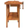 Sturdy Acacia Wood Workbench with Drawers & Vices - 162x62 cm