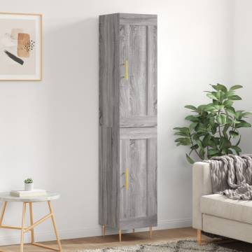 Highboard Grey Sonoma - Stylish Engineered Wood Cabinet