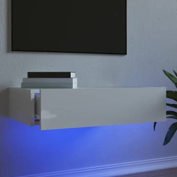 Stylish LED TV Cabinet in High Gloss White - 60x35x15.5 cm