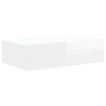 Stylish LED TV Cabinet in High Gloss White - 60x35x15.5 cm