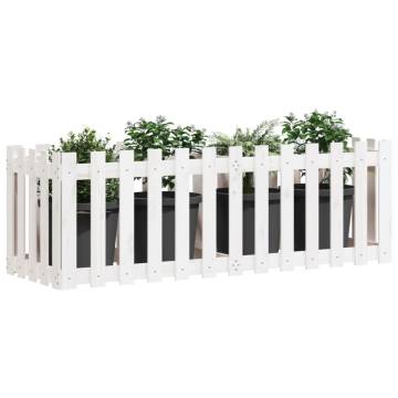 Garden Raised Bed with Fence Design - Solid Pine 150x50 cm