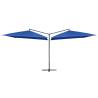 Double Parasol with Steel Pole - Azure Blue 250x250 cm