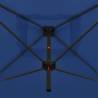 Double Parasol with Steel Pole - Azure Blue 250x250 cm