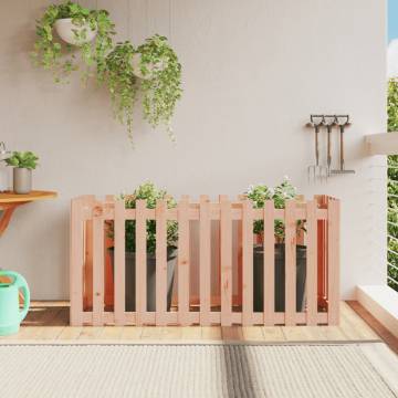 Garden Raised Bed with Fence Design - Solid Douglas Wood 150x50x70