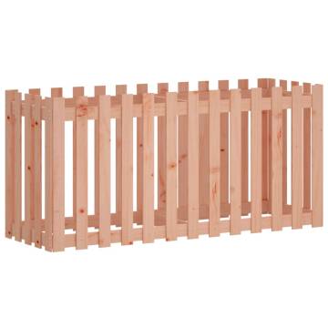 Garden Raised Bed with Fence Design - Solid Douglas Wood 150x50x70