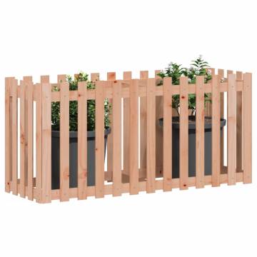 Garden Raised Bed with Fence Design - Solid Douglas Wood 150x50x70