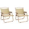 Camping Chairs 2 pcs Beige - Lightweight & Durable | HipoMarket