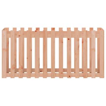 Garden Raised Bed with Fence Design - Solid Douglas Wood 150x50x70