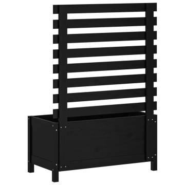 Garden Planter with Rack - Solid Pine Wood, Black 79x39.5x114 cm