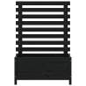 Garden Planter with Rack - Solid Pine Wood, Black 79x39.5x114 cm