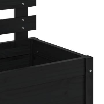 Garden Planter with Rack - Solid Pine Wood, Black 79x39.5x114 cm