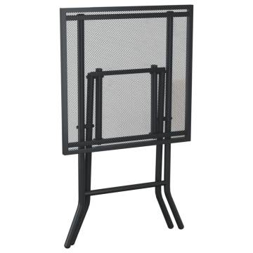 Folding Garden Table - Anthracite Steel Mesh 50x50x72 cm