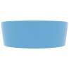 Luxury Light Blue Ceramic Wash Basin with Overflow | 36x13 cm