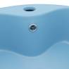 Luxury Light Blue Ceramic Wash Basin with Overflow | 36x13 cm