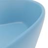 Luxury Light Blue Ceramic Wash Basin with Overflow | 36x13 cm