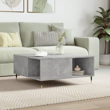 Elegant Concrete Grey Coffee Table - 80x80 cm | Hipo Market