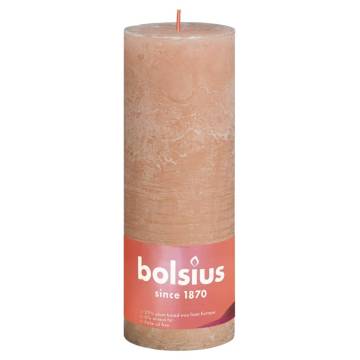 Bolsius Rustic Pillar Candles Shine - Misty Pink 4 pcs