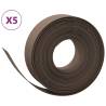 Garden Edgings 5 pcs Brown 10m 15cm Polyethylene - HipoMarket