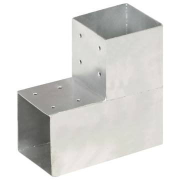 Post Connectors 4 pcs L Shape Galvanised Metal | HipoMarket