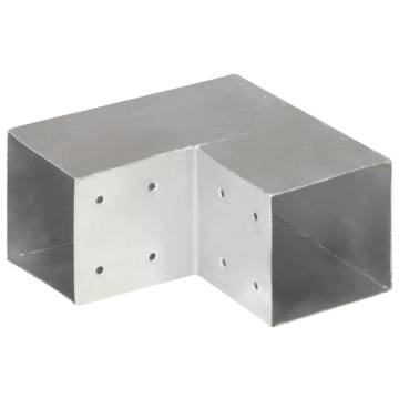 Post Connectors 4 pcs L Shape Galvanised Metal | HipoMarket