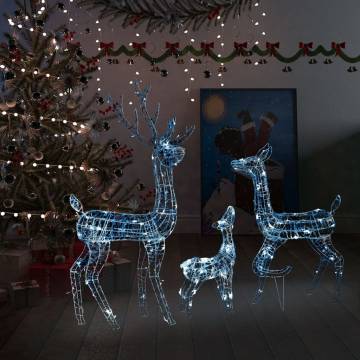 Acrylic Reindeer Family Christmas Decoration - 300 LED Lights