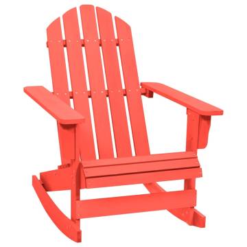 Garden Rocking Adirondack Chair - Solid Fir Wood Red