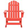 Garden Rocking Adirondack Chair - Solid Fir Wood Red