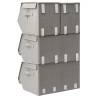 Stackable Storage Box Set of 4 - Grey Fabric Storage Solutions