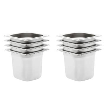 Gastronorm Containers 8 pcs GN 1/6 Stainless Steel - Hipomarket