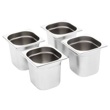 Gastronorm Containers 8 pcs GN 1/6 Stainless Steel - Hipomarket