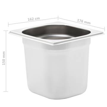 Gastronorm Containers 8 pcs GN 1/6 Stainless Steel - Hipomarket