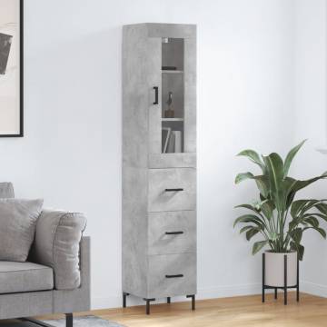 Highboard Concrete Grey - Stylish Storage Solution | HipoMarket