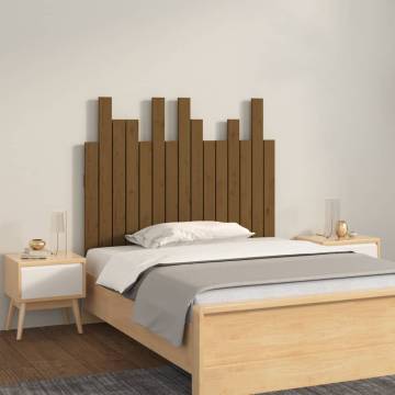 Honey Brown Wall Headboard - Solid Pine Wood 95.5x3x80 cm