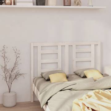 Stylish White Bed Headboard - Solid Pine Wood 146x4x100 cm