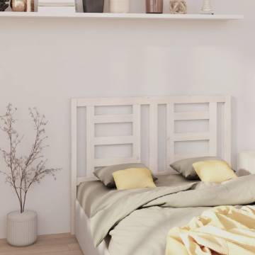 Stylish White Bed Headboard - Solid Pine Wood 146x4x100 cm