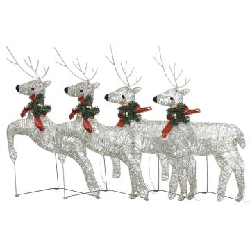 Gold Christmas Reindeers - 4 pcs with 80 LEDs Decoration