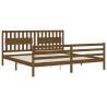 Honey Brown Solid Wood Bed Frame with Headboard - 200x200 cm