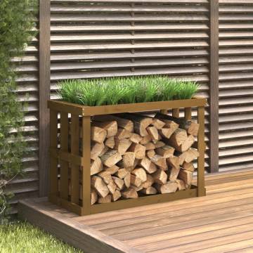 Outdoor Log Holder Honey Brown - Solid Pine Wood 108x52x74 cm