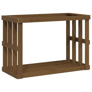 Outdoor Log Holder Honey Brown - Solid Pine Wood 108x52x74 cm