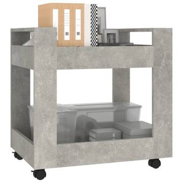 Desk Trolley Concrete Grey - Stylish & Practical Storage Solution