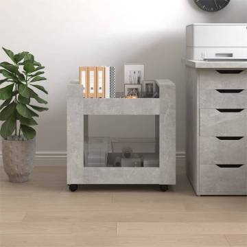 Desk Trolley Concrete Grey - Stylish & Practical Storage Solution