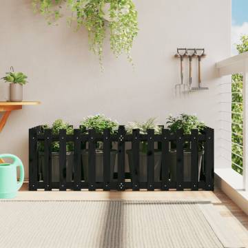 Garden Raised Bed with Fence Design - Solid Pine 150x50x50 cm