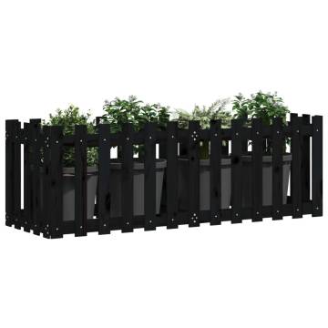 Garden Raised Bed with Fence Design - Solid Pine 150x50x50 cm