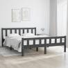 Bed Frame Grey Solid Wood 150x200 cm King Size Colour grey Size 150 x 200 cm 