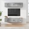 6 Piece Grey Sonoma TV Cabinet Set - Stylish & Functional